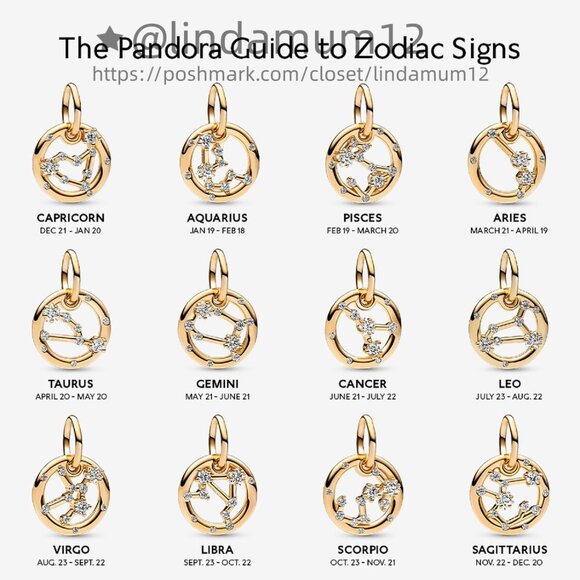 Pandora Taurus Zodiac Dangle Charm - Picture 4 of 6